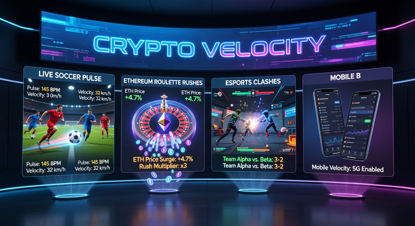 Leuchtender Ethereum-Roulette-Tisch mit wirbelnden Zahlen, Krypto-Wallets im Hintergrund und Live-Chat-Elementen